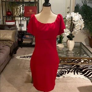 Red strapless dress 214